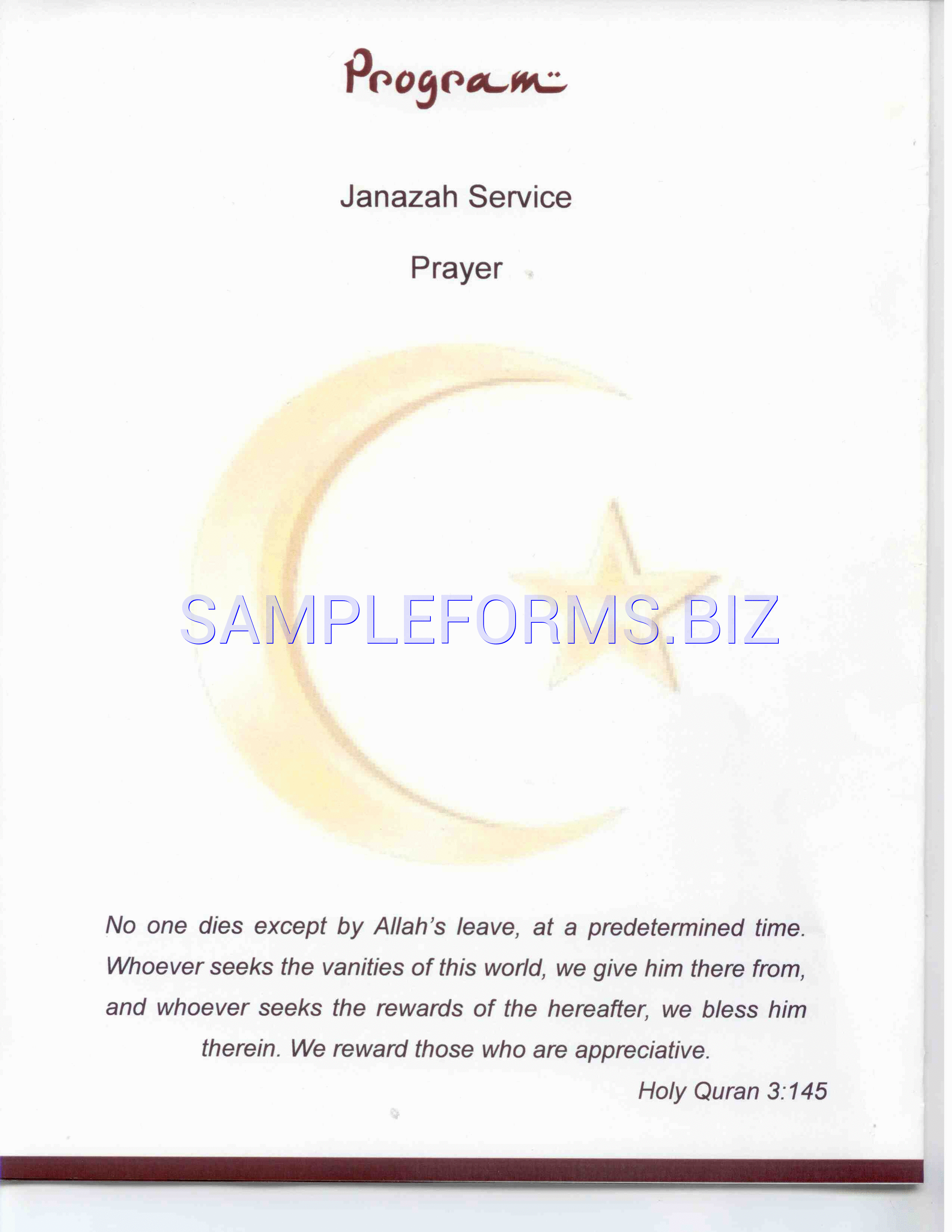 Preview free downloadable Funeral Program Template 3 in PDF (page 2)